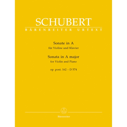 Schubert F. - Sonata for Violin in A, Op.posth.162 (D.574) (Urtext).