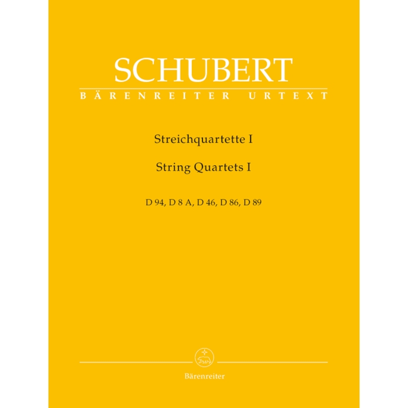 Schubert F. - String Quartets, Vol. 1, (D.94, 8A, 46, 86,.89) (Urtext).