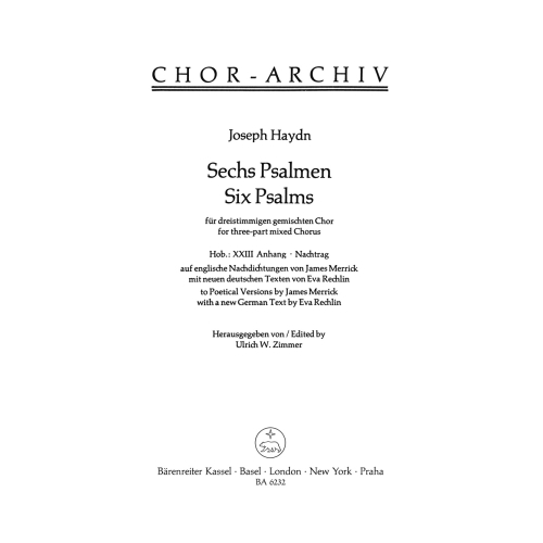 Haydn F.J. - Psalms (6)...
