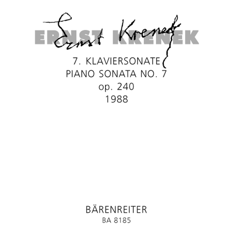 Krenek E. - Piano Sonata No.7, Op.240 (1988).