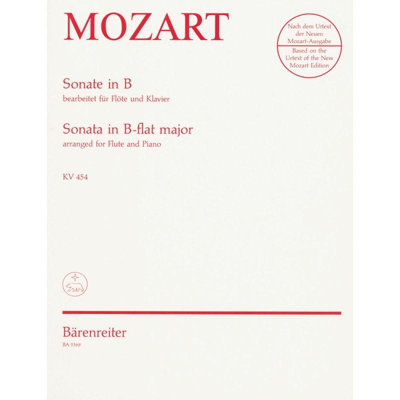 Mozart W.A. - Sonata for Flute in B-flat (K.454) (original for violin and piano).
