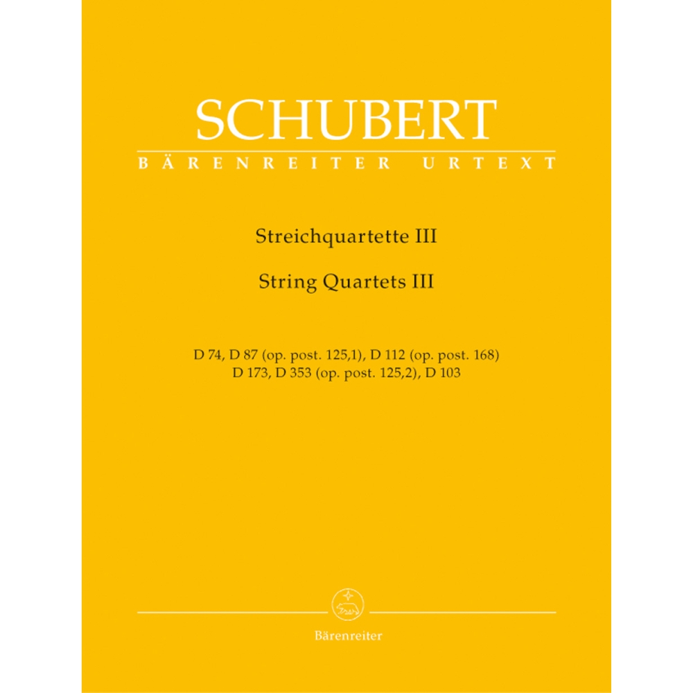 Schubert F. - String Quartets, Vol. 3 (D.74, D.87 (Op.post.125/1),