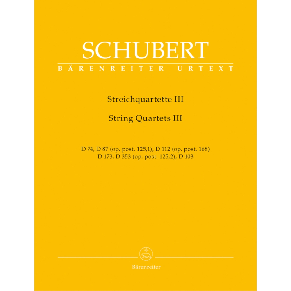 Schubert F. - String Quartets, Vol. 3 (D.74, D.87 (Op.post.125/1),