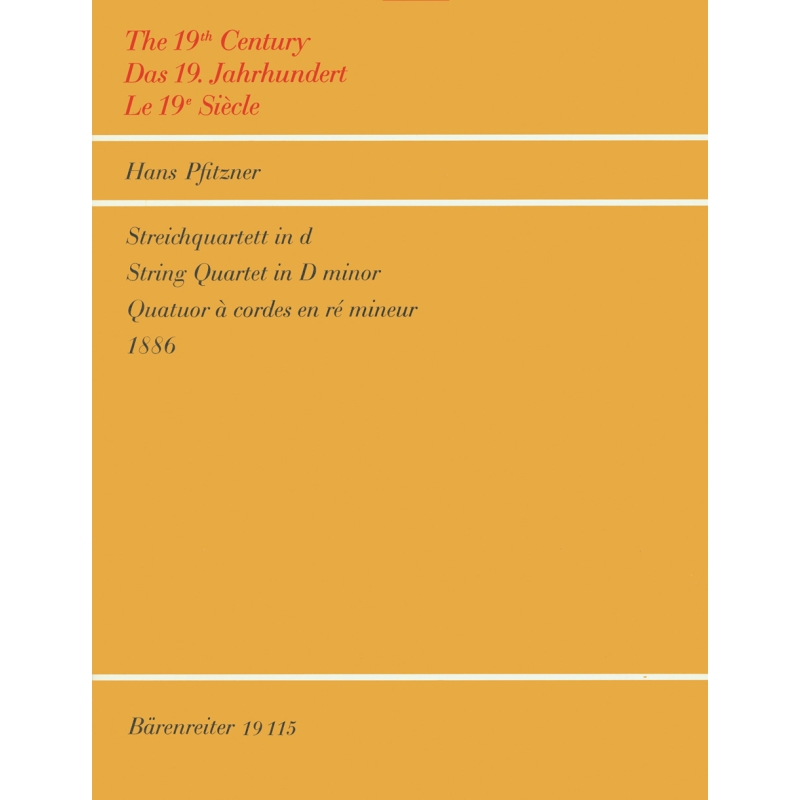 Pfitzner H. - String Quartet in D minor (1886).