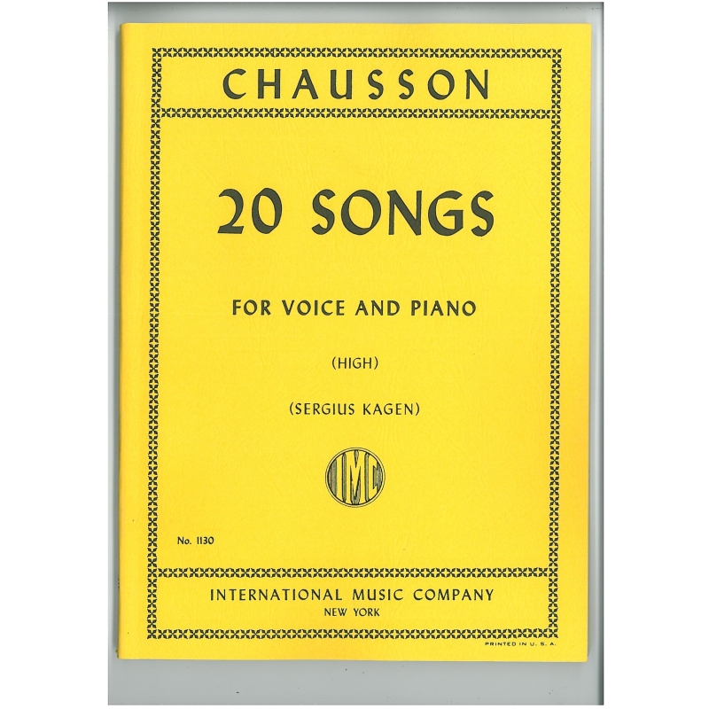 Chausson: 20 Songs (High)