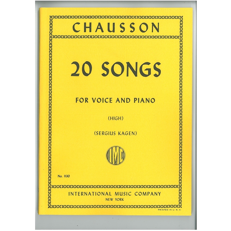 Chausson, Ernest - 20 SONGS