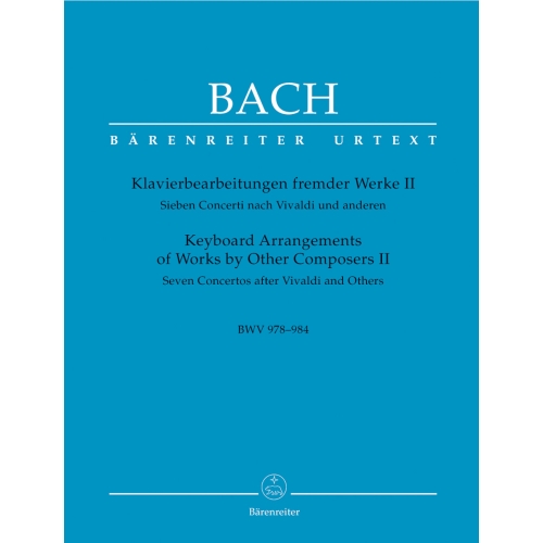 Bach J.S. - Keyboard Arrangements of Works by Other Composers II (Urtext).
