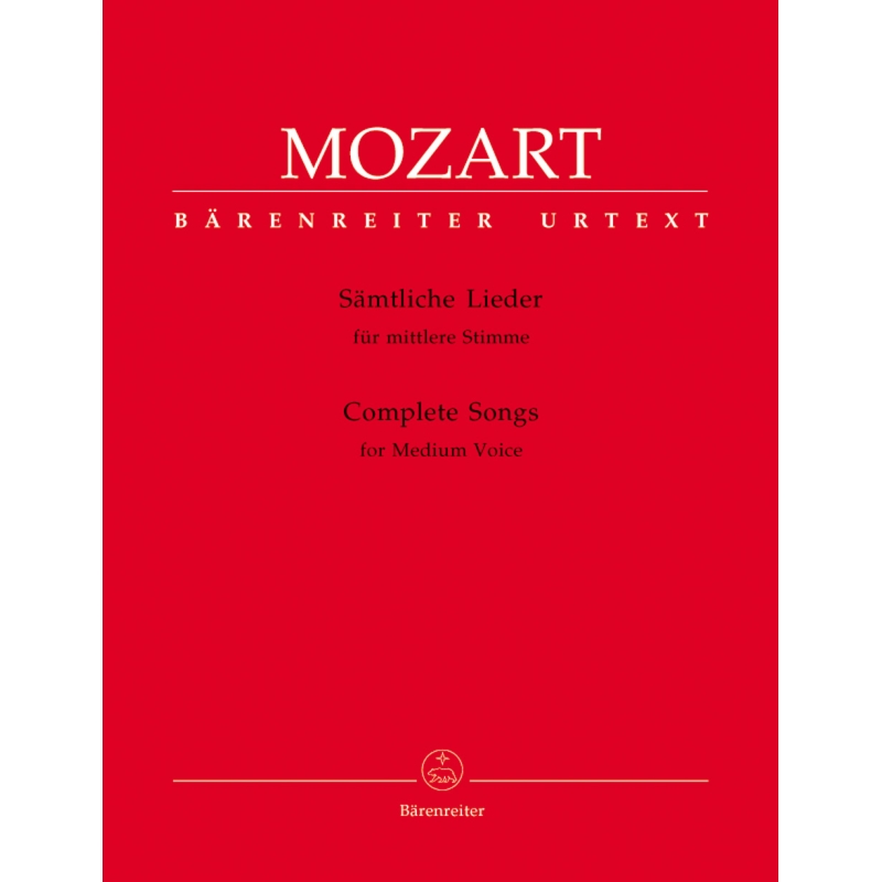 Mozart, W A - Songs for Medium Voice, Complete (Urtext).