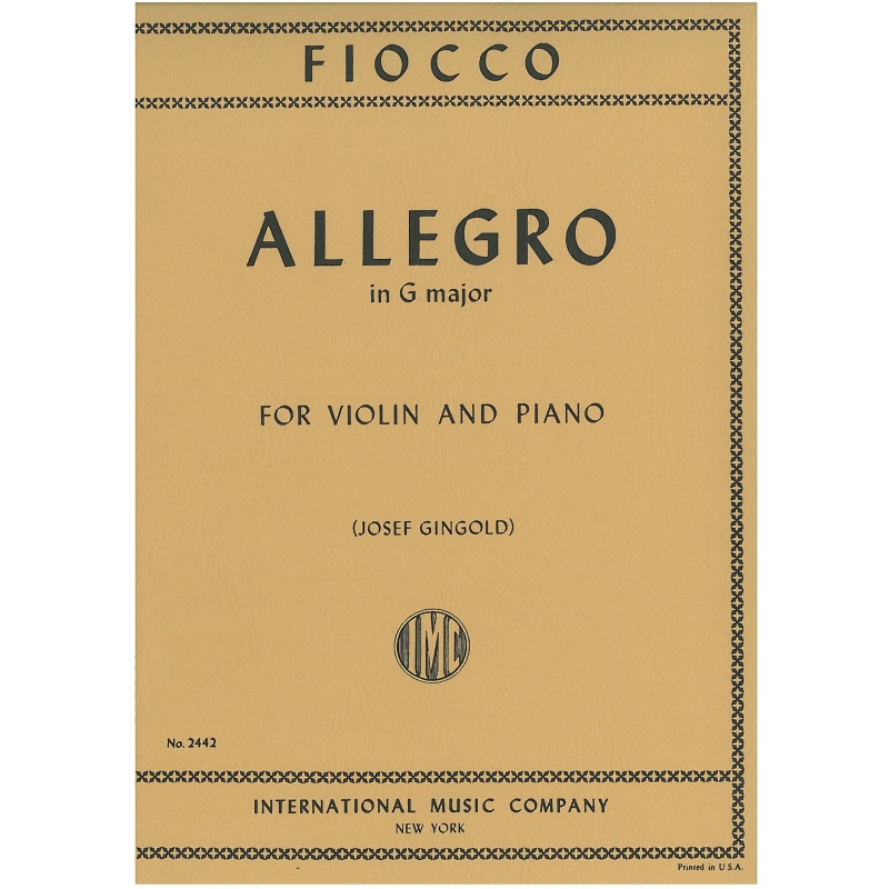 Fiocco, Gioseffo Hectore - Allegro in G major