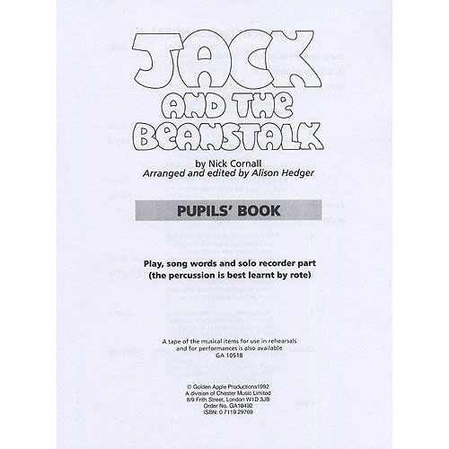 Cornall, Nick - Jack And The Beanstalk (Pupils Book)