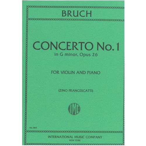 Bruch Concerto No. 1 in G minor Op. 26 for Violin and Piano