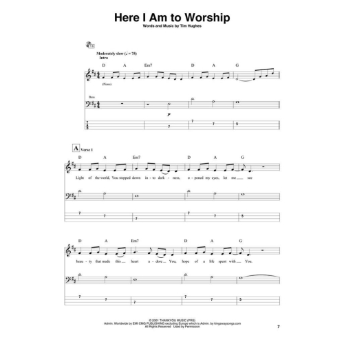 Here I Am to Worship - Bass...