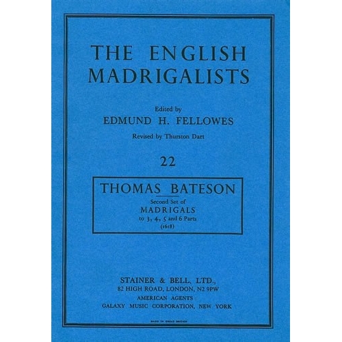 Bateson, Thomas - Second Set of Madrigals (1618)