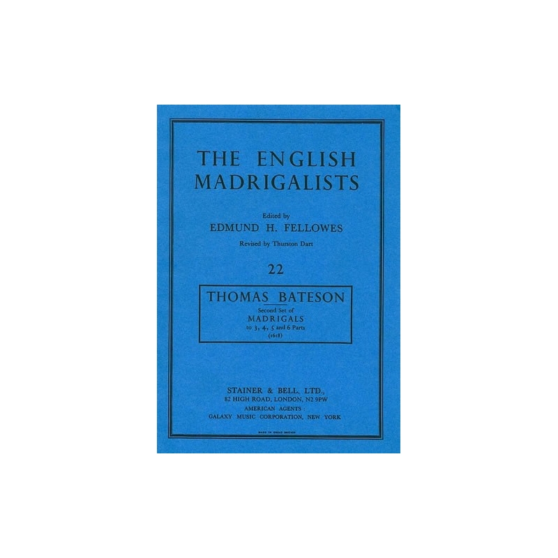 Bateson, Thomas - Second Set of Madrigals (1618)