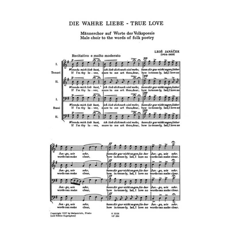 Janacek L. - True Love (Male Chorus on Folk Poetry)