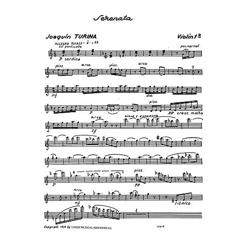 Turina: Serenata for String Quartet (Parts)