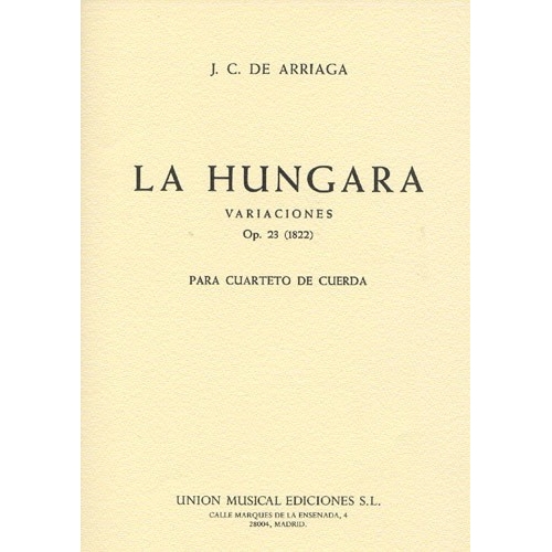 J.C De Arriaga: La Hungara Variaciones Op.23