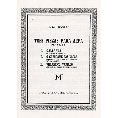 Franco Tres Piezas Op.62,63,64 Harp