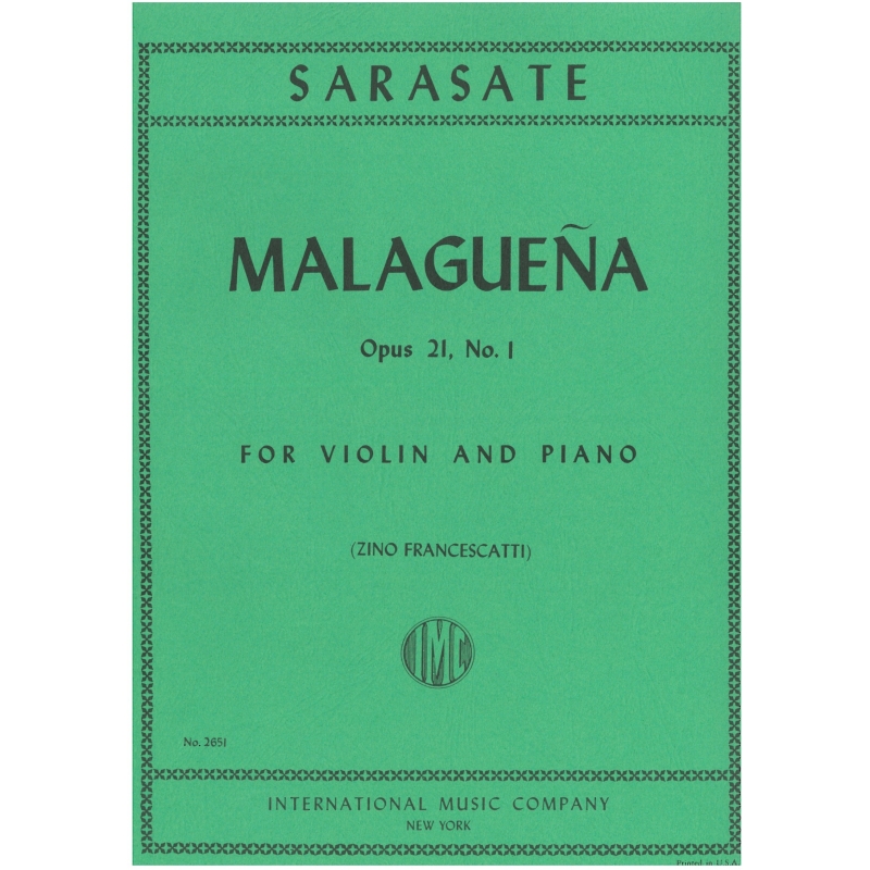 Sarasate, Pablo de - Malaguena Op21 Nº1