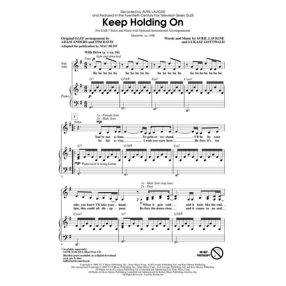 Avril Lavigne: Keep Holding On (Glee)