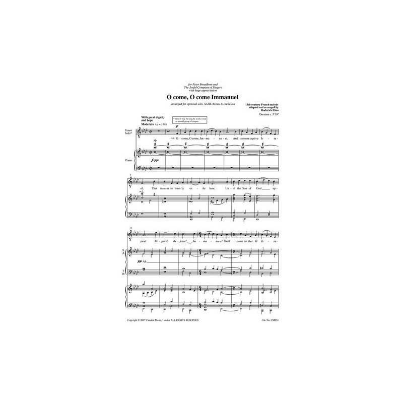 O Come, O Come Immanuel (SATB) - Arr: Roderick Elms