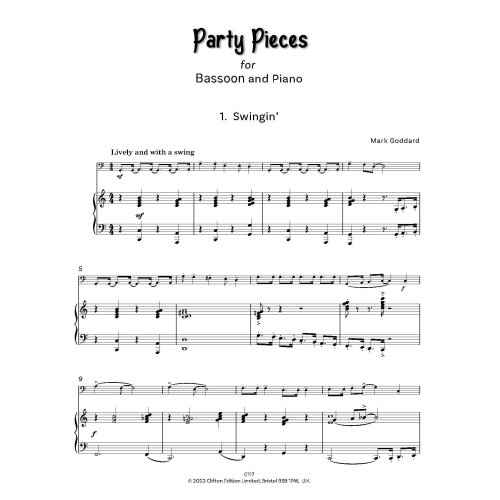 Goddard, Mark - Party Pieces for Bassoon and Piano