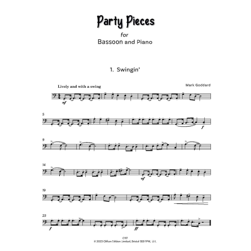 Goddard, Mark - Party Pieces for Bassoon and Piano