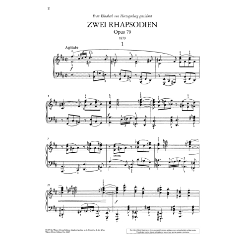 Brahms, Johannes - Two Rhapsodies Op. 79