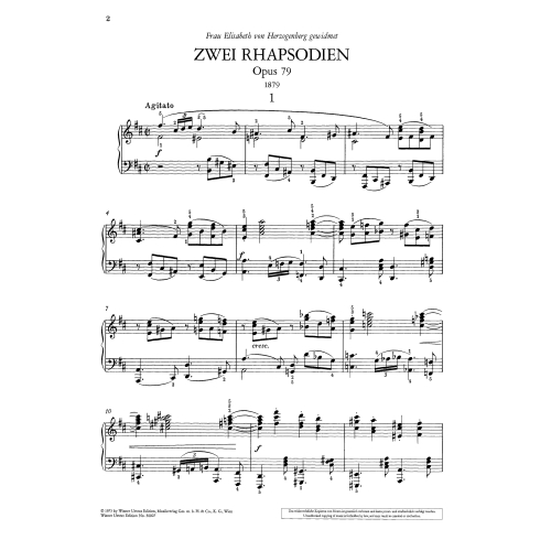 Brahms, Johannes - Two Rhapsodies op. 79 