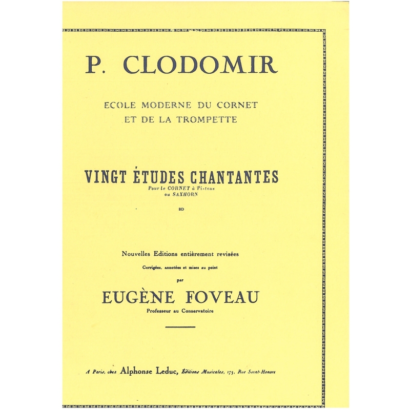 Clodomir, Pierre-François - Etudes Chantantes(20)