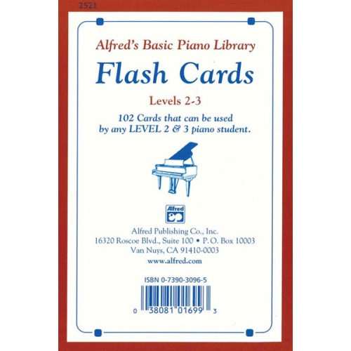 Alfred's Basic Piano Library: Flash Cards, Levels 2 & 3