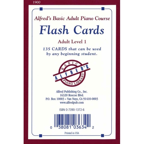 Alfred's Basic Adult Piano Course: Flash Cards, Level 1