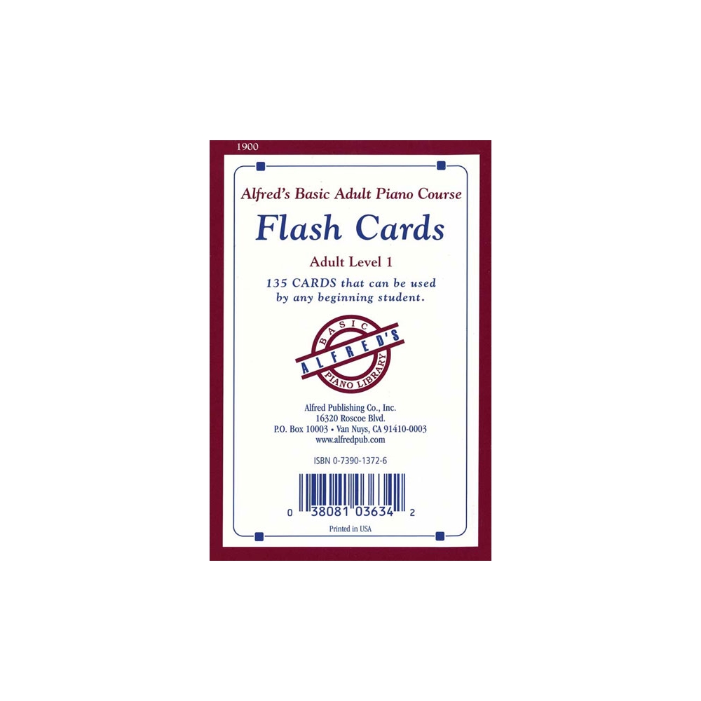 Alfred's Basic Adult Piano Course: Flash Cards, Level 1