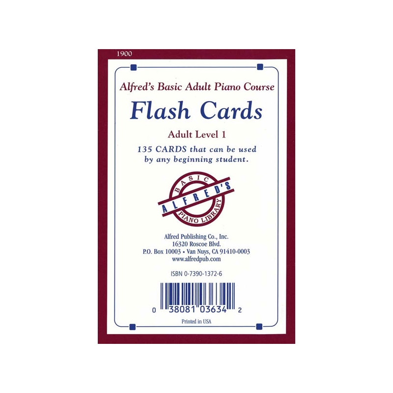 Alfred's Basic Adult Piano Course: Flash Cards, Level 1