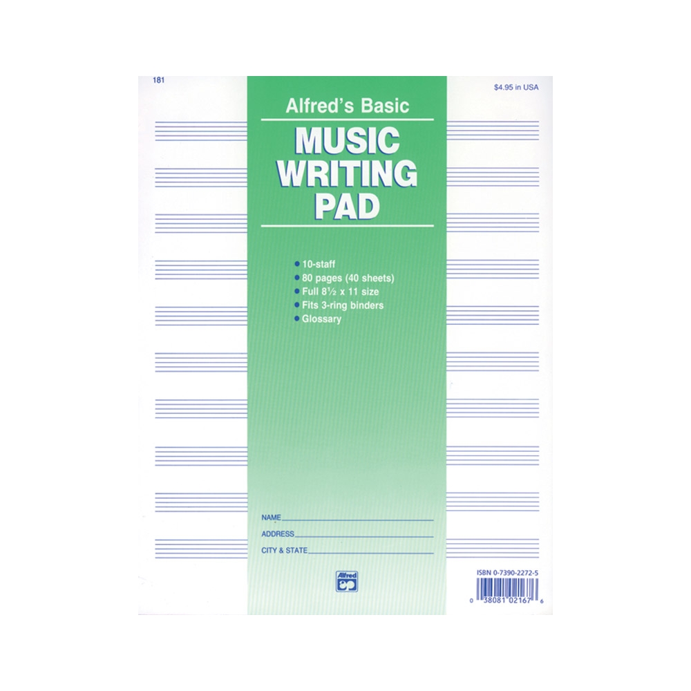 10 Stave Music Writing Pad (8 1/2" x 11")