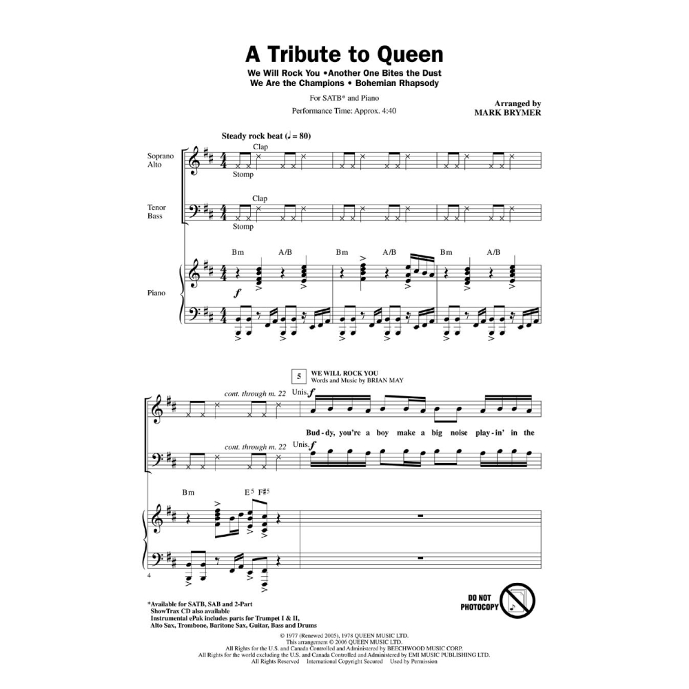 A Tribute To Queen - Medley (SATB)