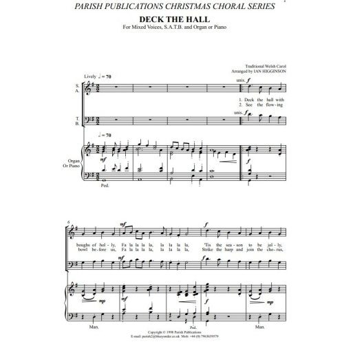 Higginson, Ian - Deck the Hall (SATB & Keyboard)