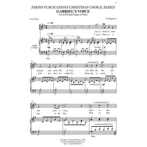 Higginson, Ian - Gabriel's Voice (SATB & Keyboard)