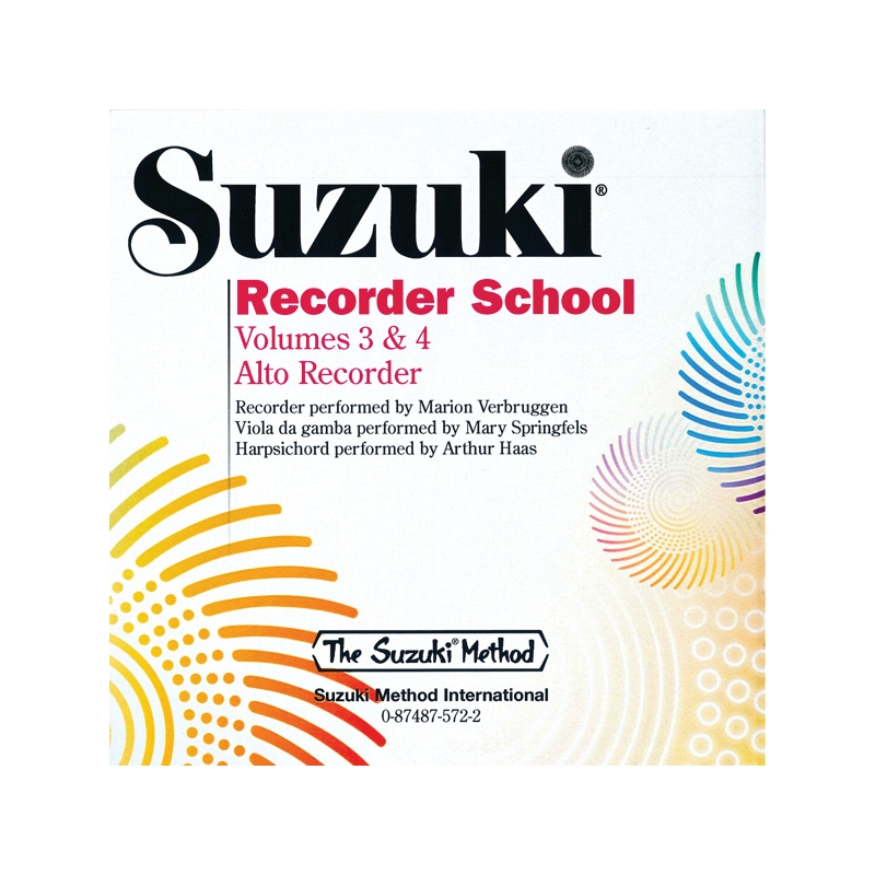 Suzuki Recorder School (Alto Recorder) CD, Volume 3 & 4