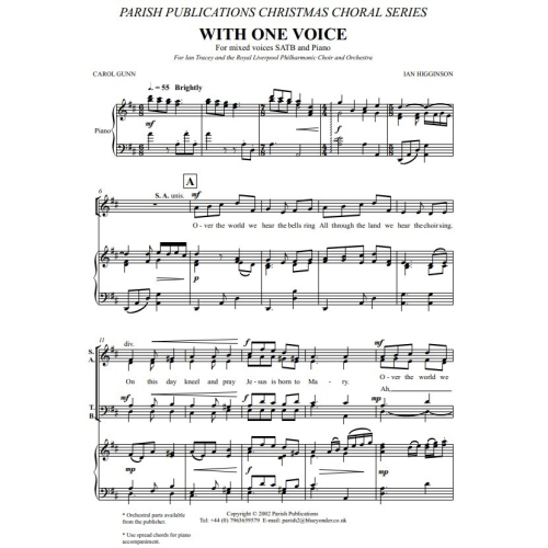 Higginson, Ian - With One Voice (SATB & Keyboard)