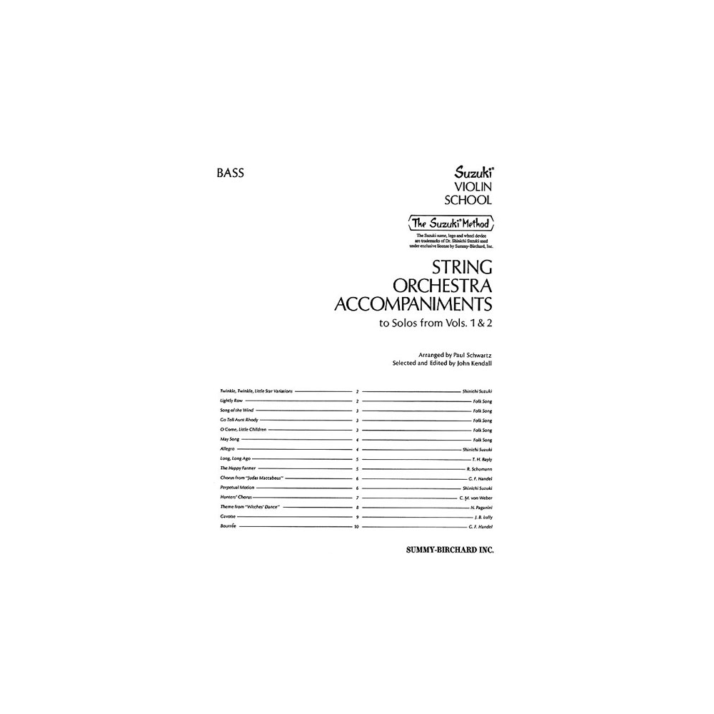 String Orchestra Accompaniments to Solos from Volumes 1 & 2