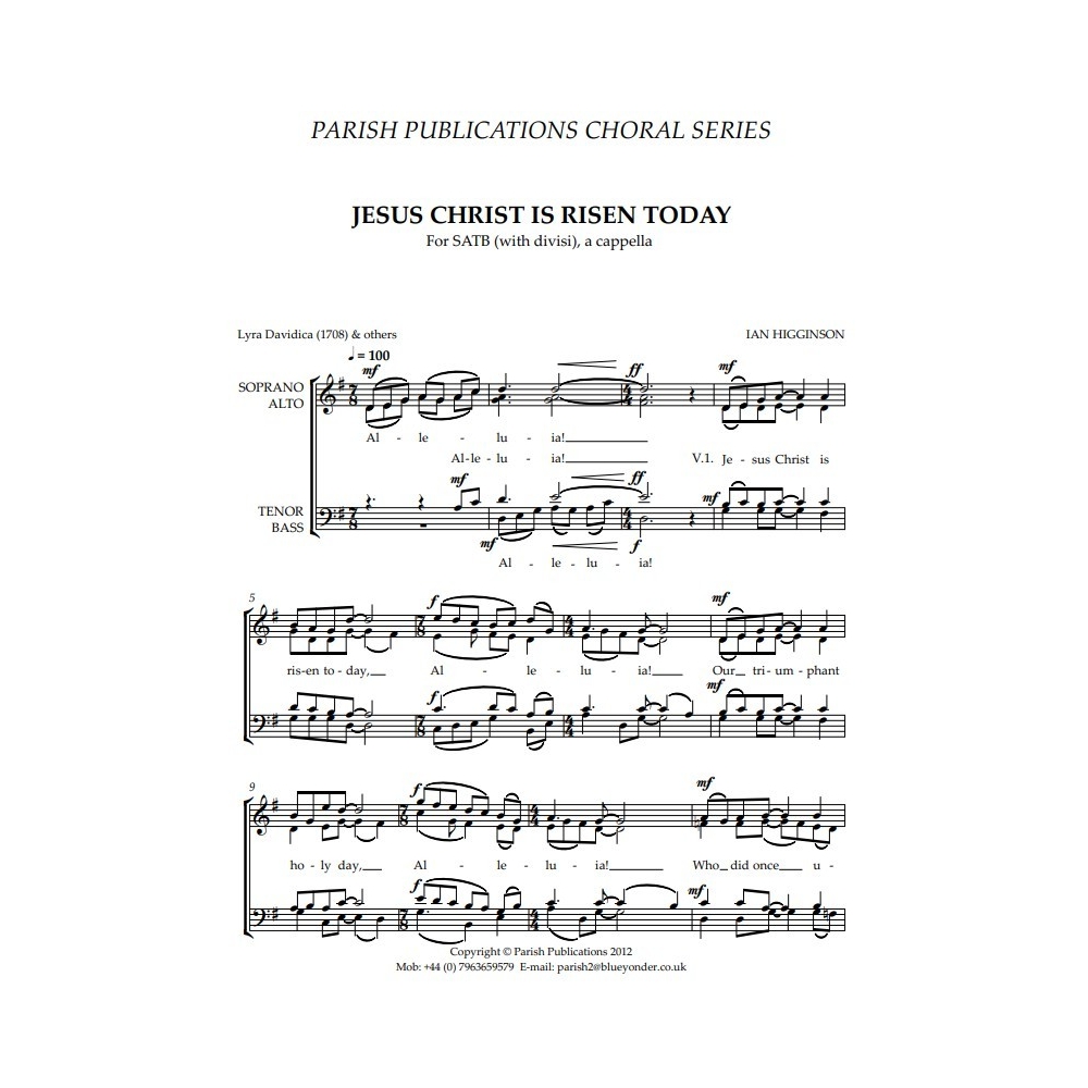 Higginson, Ian - Jesus Christ Is Risen Today (SATB a cappella)