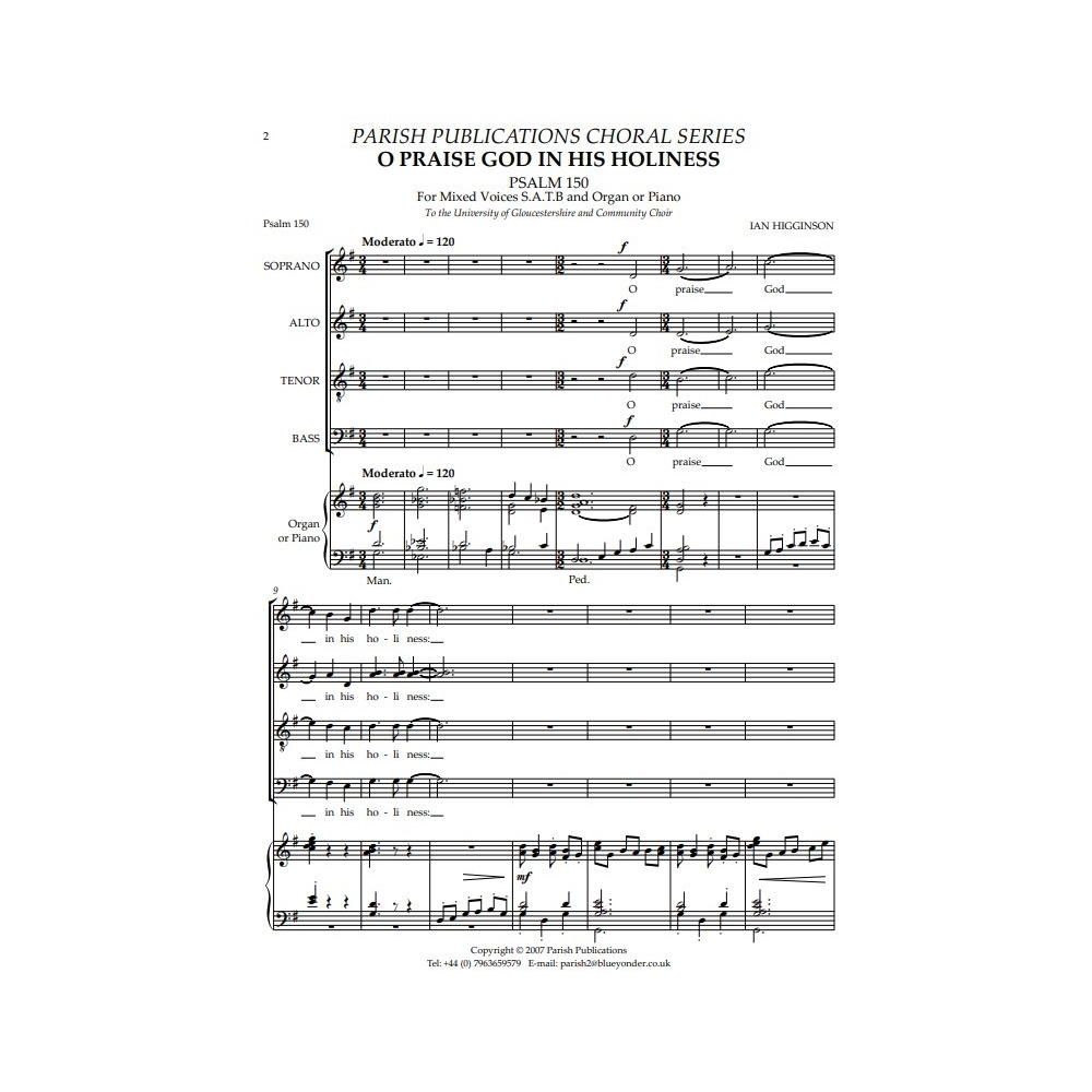 Higginson, Ian - O Praise God in His Holiness (SATB & Keyboard)