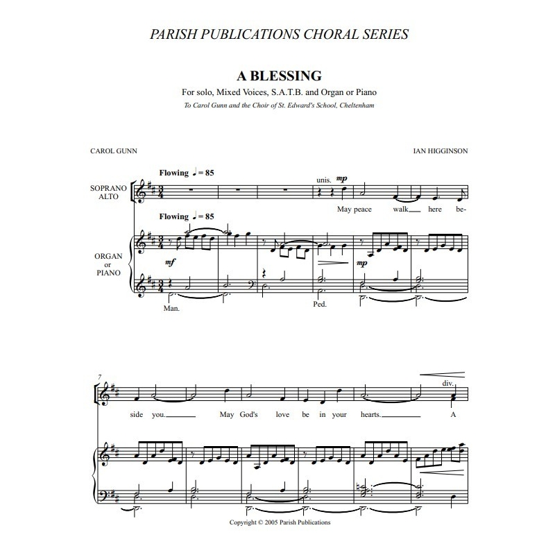 Higginson, Ian - A Blessing (SATB & Keyboard)