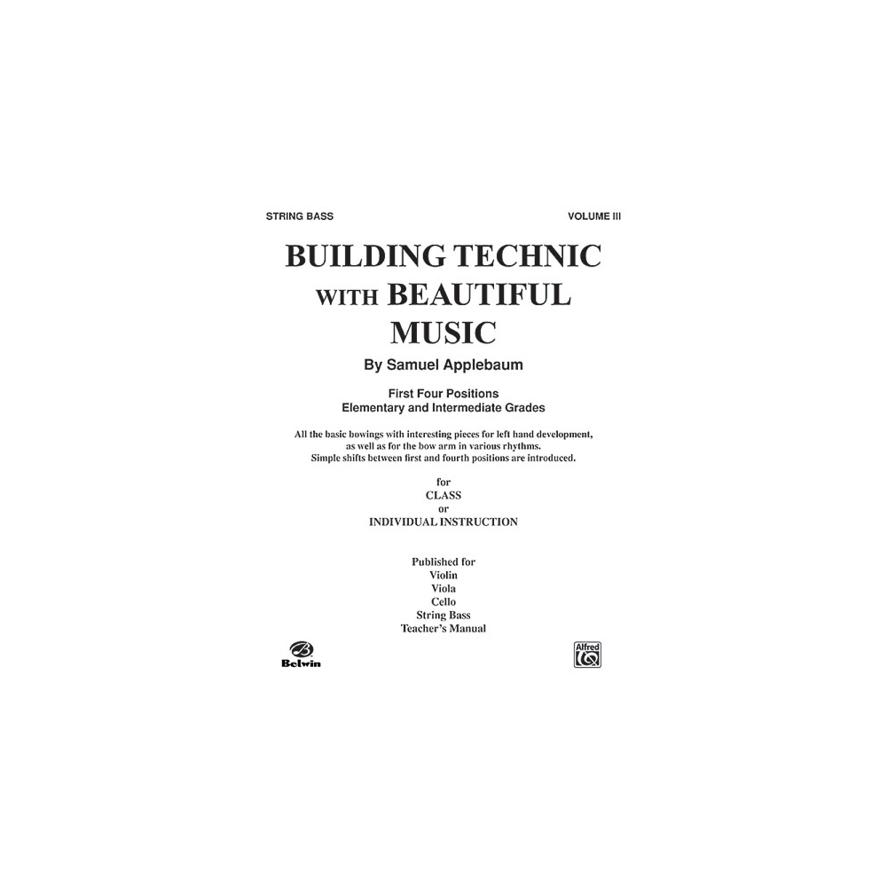 Applebaum, Samuel - Building Technic With Beautiful Music, Book III