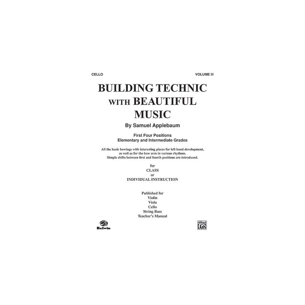 Applebaum, Samuel - Building Technic With Beautiful Music, Book III