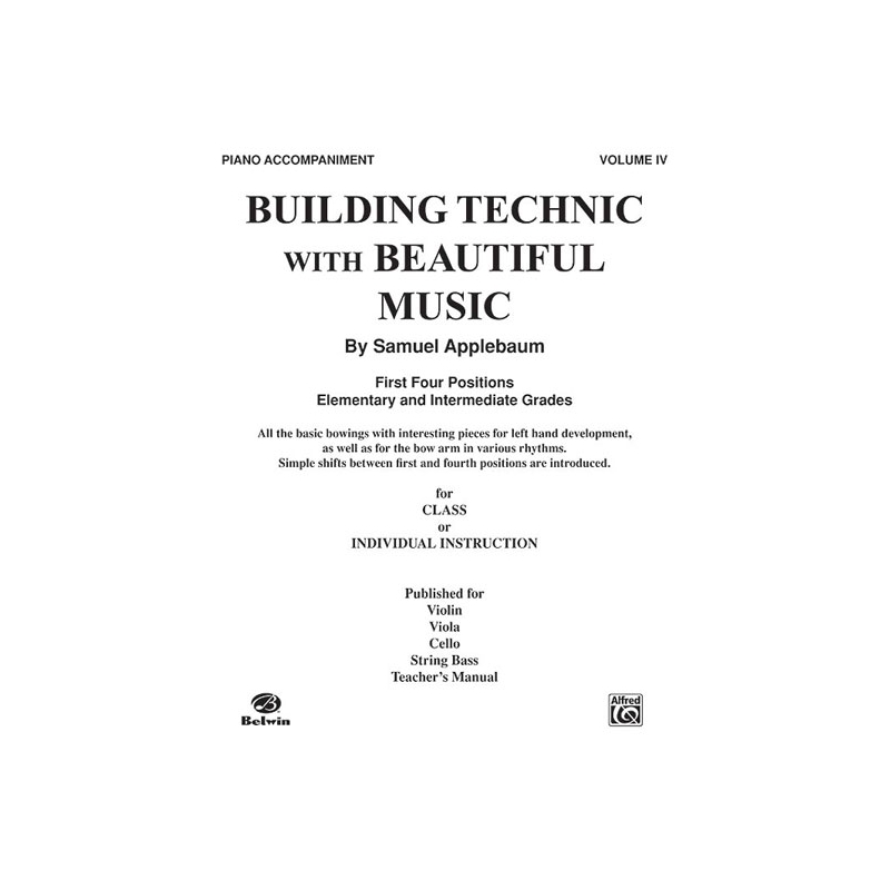 Applebaum, Samuel - Building Technic With Beautiful Music, Book IV