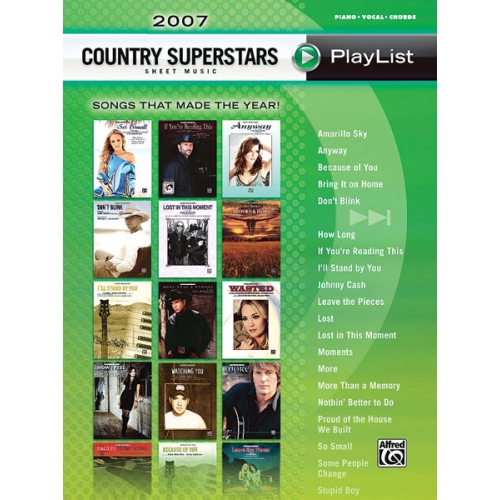 2007 Country Superstars Sheet Music Playlist