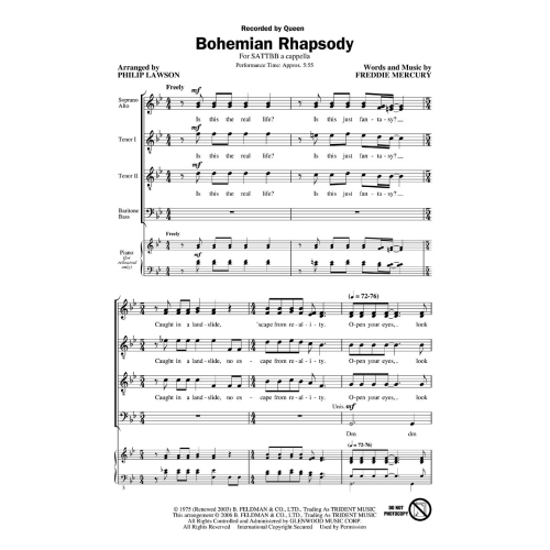 Queen: Bohemian Rhapsody (SATTBB)
