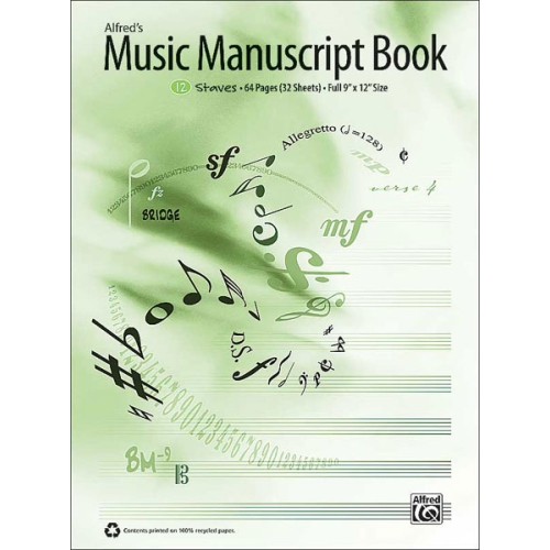 Alfred's Music Manuscript Book, 12-Stave